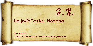 Hajnáczki Natasa névjegykártya